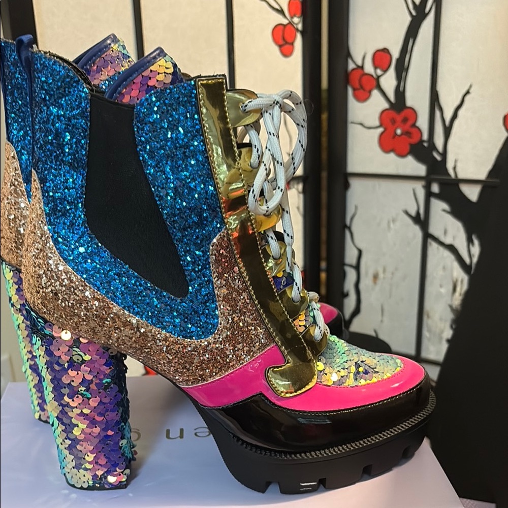 NWOT Cape Robbin Colorful Sequin Ankle Boots